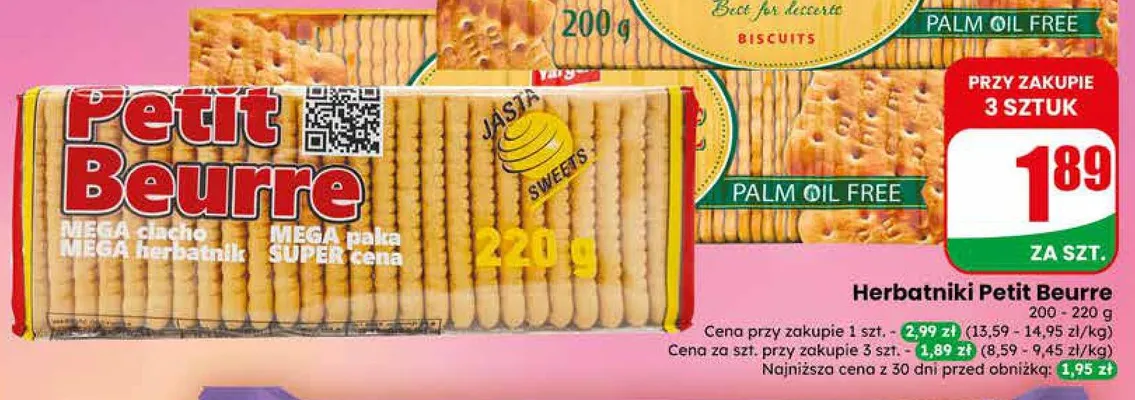 Herbatniki Jasta Petit Beurre promocja w Dino
