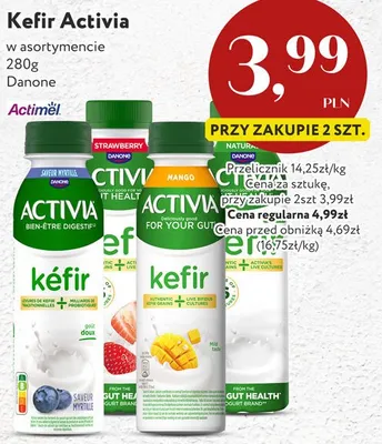 Kefir Activia Danone w asortymencie promocja w Market Point