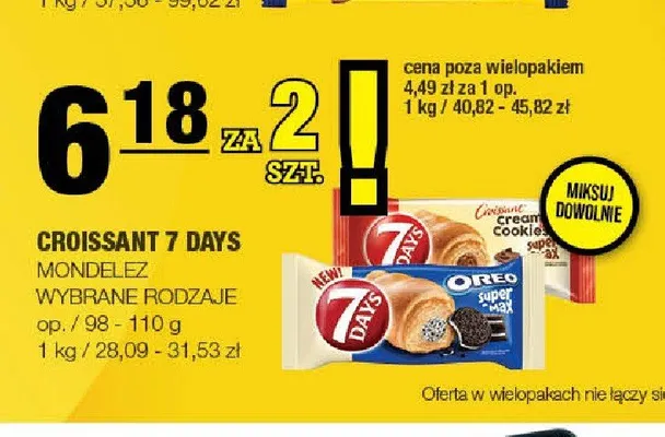 Croissant 7 Days Cream Cookies promocja w SPAR