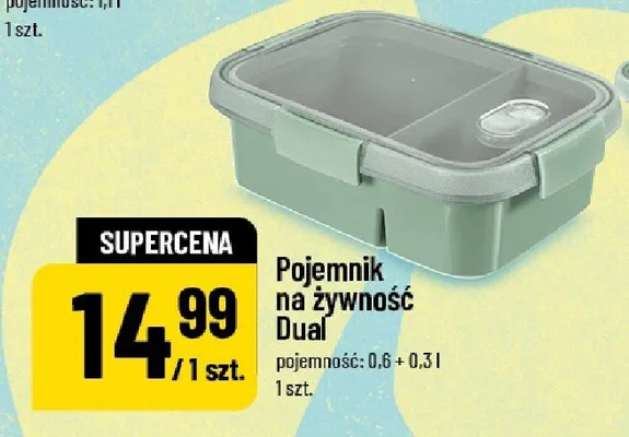 Pojemnik na żywność Dual pojemność: 0.6 + 0.3 l promocja w POLOmarket
