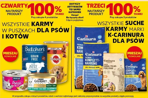 Karma dla psów różne rodzaje lub Karma dla kotów różne rodzaje promocja w Kaufland