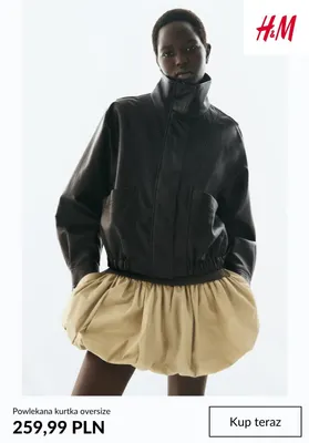 Powlekana kurtka oversize H & M promocja w H&M