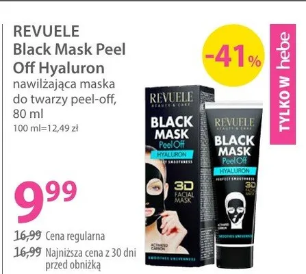 Nawilżająca maska do twarzy peel-off promocja w Hebe