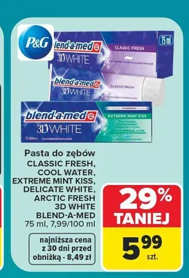Pasta do zębów Blend-a-med 3D White Arctic Fresh promocja w Carrefour