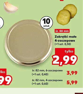 Zakrętki małe 4-zaczepowe śr. 66 mm promocja w Kaufland