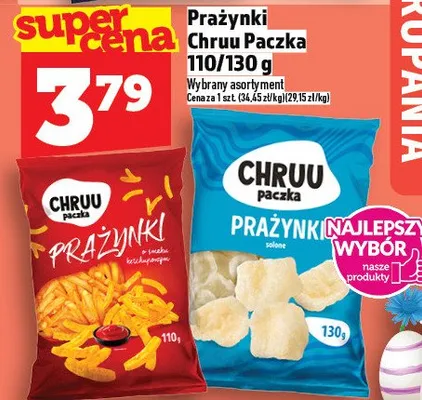 Prażynki Chruu Paczka 110/130g promocja w TOPAZ