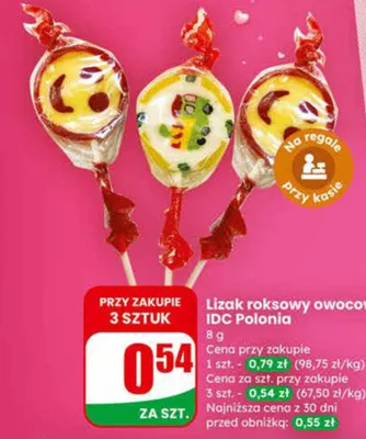 Lizak roksowy owocowy promocja w Dino