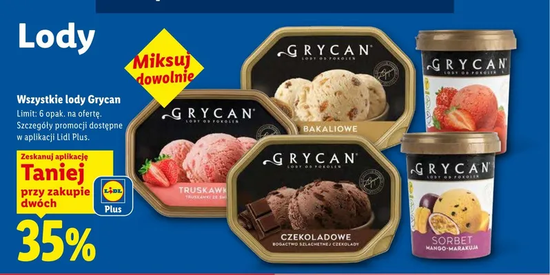 Lody czekoladowe Grycan promocja w Lidl