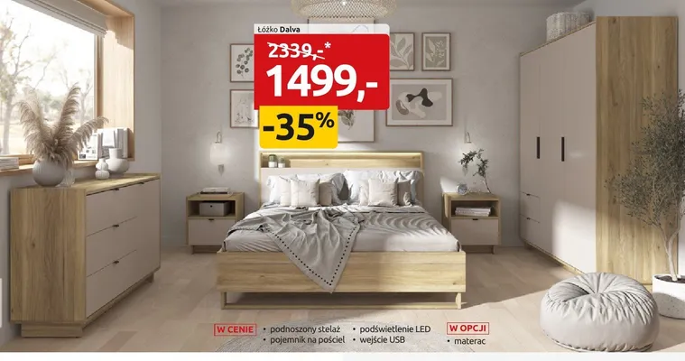 Łóżko Dalva promocja w Black Red White