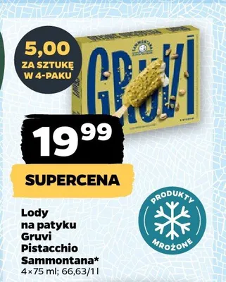 Lody na patyku Gruvi Pistacchio Sammontana promocja w Netto