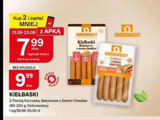 Kiełbaski z Piersią Kurczaka Dobrowolscy promocja w Chorten