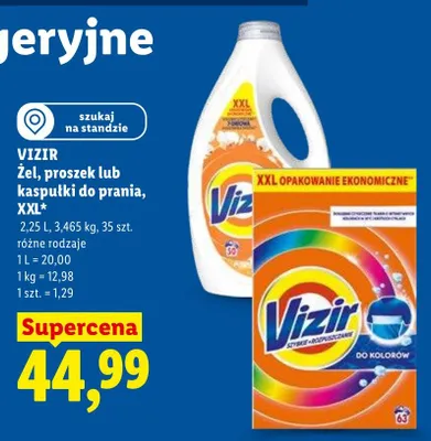 Środki do prania Vizir XXL promocja w Lidl
