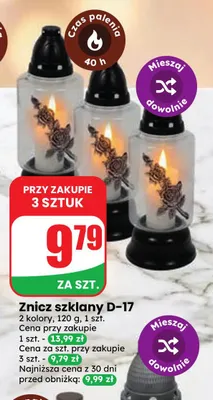 Znicz szklany D-17 promocja w Dino