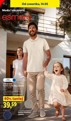 Spodnie męskie chino z bawełną Esmara Men rozmiary 48-56 promocja w Lidl