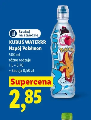 Napój Pokémon Kubuś Waterrr promocja w Lidl