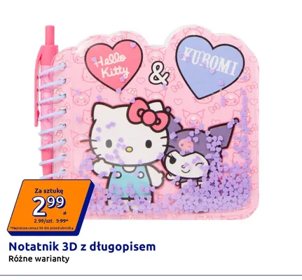Notatnik 3D z długopisem promocja w Action