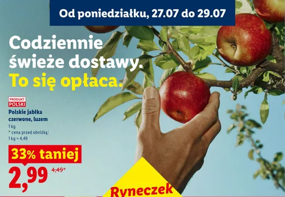 Jabłka czerwone polskie luzem Lidl promocja w Lidl