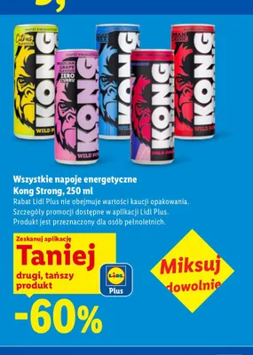 Napoje energetyczne Kong Strong promocja w Lidl