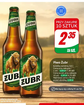 Piwo Żubr promocja w Dino