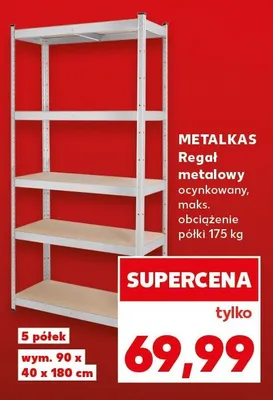 Regał metalowy ocynkowany, maks. obciążenie półki 175kg promocja w Kaufland