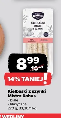 Kiełbaski z szynki klasyczne Mistrz Rohus promocja w Netto