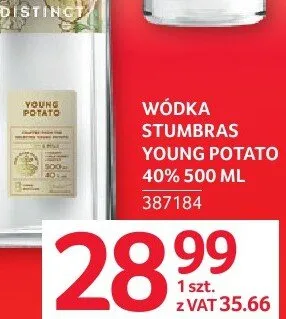 Wódka Stumbras Young Potato 40% 500ML promocja w Selgros