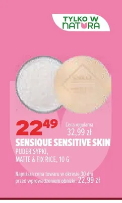 Puder sypki Matte & Fix Rice Sensique Sensitive Skin promocja w Drogerie Natura