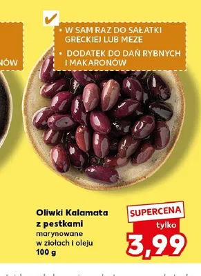 Oliwki Kalamata z pestkami marynowane w ziołach i oleju promocja w Kaufland