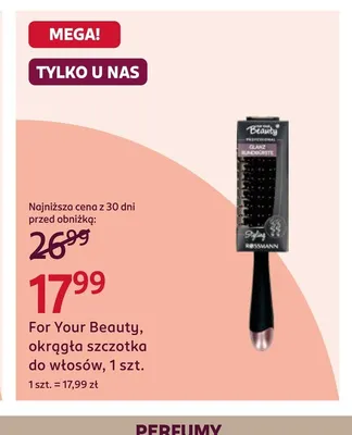 Okrągła szczotka do włosów For Your Beauty promocja w Rossmann