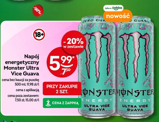 Napój energetyczny Ultra Vice Guava promocja w Żabka