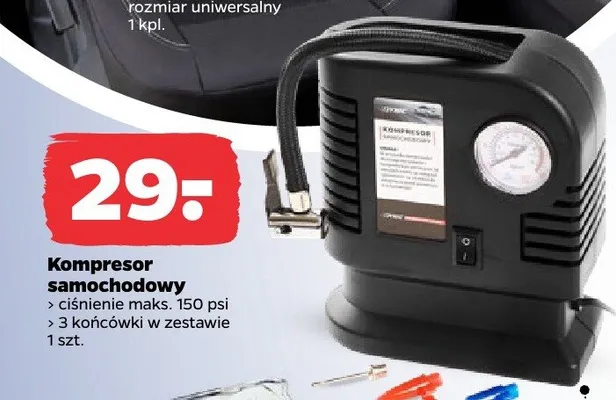 Kompresor samochodowy promocja w Netto