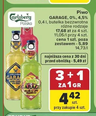 Piwo bezalkoholowe Garage promocja w Carrefour Market