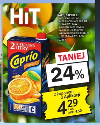 Napój Caprio promocja w Selgros