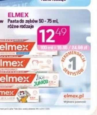 Pasta do zębów ELMEX Junior promocja w Drogerie Koliber