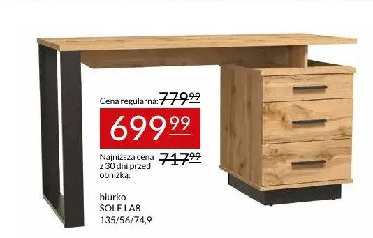 Biurko SOLE LA8 promocja w Abra Meble