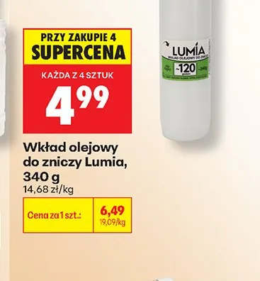 Wkład olejowy do zniczy Lumia promocja w Biedronka