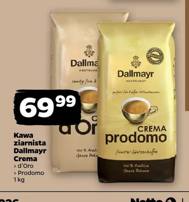 Kawa ziarnista Dallmayr prodomo promocja w Netto