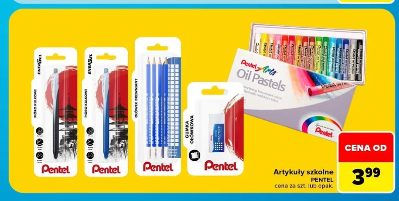 Ołówki drewniane Pentel promocja w Carrefour Market