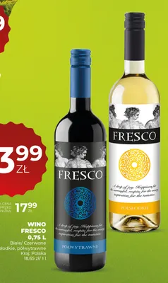 Wino czerwone Fresco półwytrawne promocja w Duży Ben