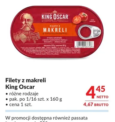 Filety z makreli King Oscar promocja w Makro