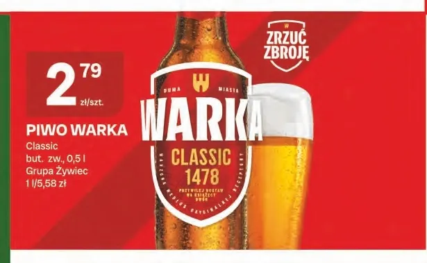Piwo Warka Classic promocja w Chorten