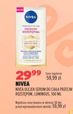 Olejek-serum do ciała przeciw rozstępom Luminous Nivea promocja w Drogerie Natura