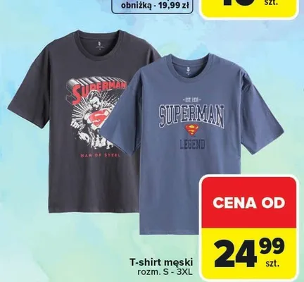 T-shirt męski rozm. S - 3XL promocja w Carrefour