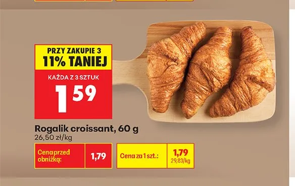 Rogalik croissant promocja w Biedronka