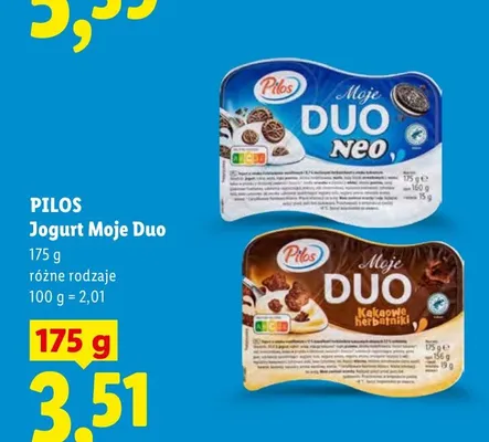 Jogurt Moje Duo Neo Pilos promocja w Lidl