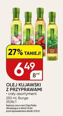 Olej rzepakowy z przyprawami Kujawski promocja w Chata Polska