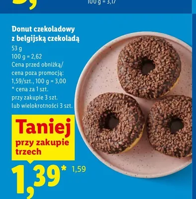 Donut czekoladowy z belgijską czekoladą promocja w Lidl