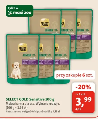 Mokra karma dla psa Select Gold Sensitive promocja w MAXI ZOO