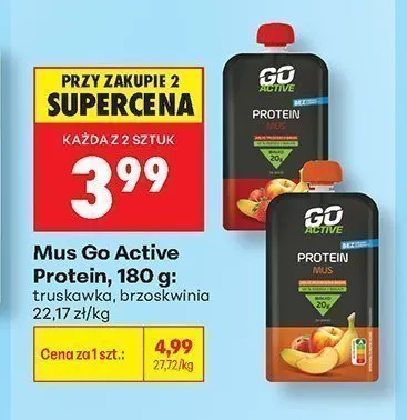 Mus Go Active Protein truskawka promocja w Biedronka
