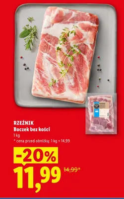 Boczek bez kości Rzeźnik promocja w Lidl